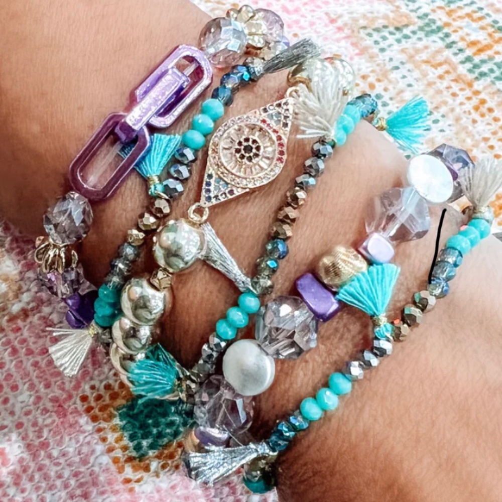 Erimish Bracelets ⭐️ Brand New Carnival LOLLIPOP STACK- NEW CONDITION - STRETCH - Picture 1 of 9